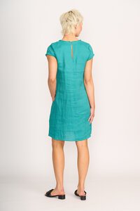 Foil Fringe Scoop Neck Dress