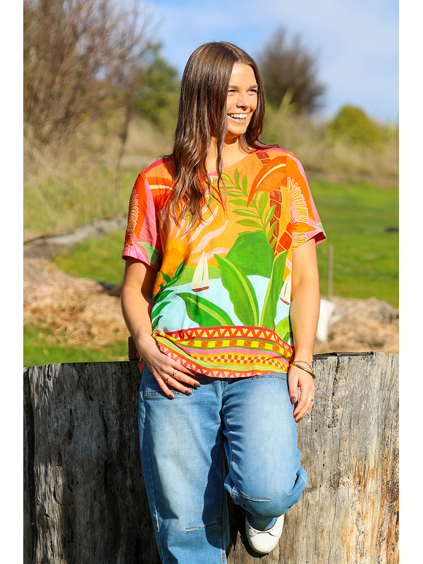 Foil Pleat Back & Contrast Top