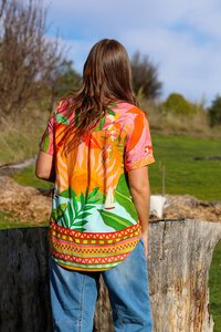 Foil Pleat Back & Contrast Top