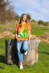 Foil Pleat Back & Contrast Top