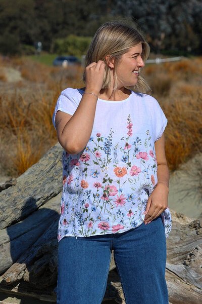 Puro Lino Floral Linen Top-puro-lino-Hello Cyril.