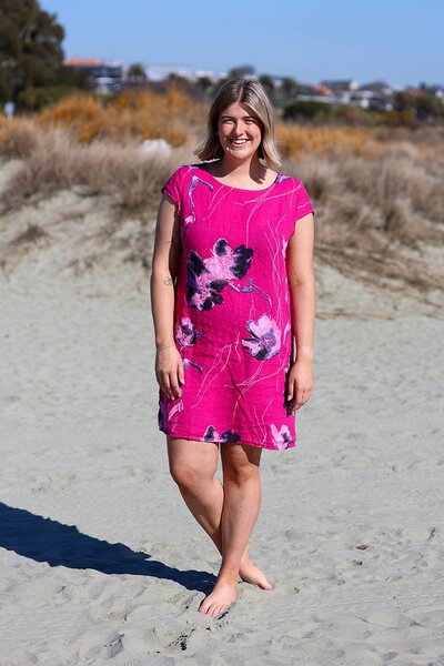 Puro Lino Ink Floral Dress-puro-lino-Hello Cyril.