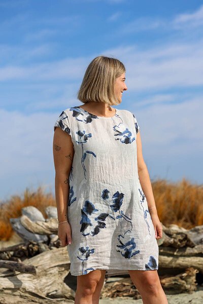 Puro Lino Ink Floral Dress-puro-lino-Hello Cyril.