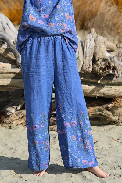 Puro Lino Board Print Floral Pant-puro-lino-Hello Cyril.