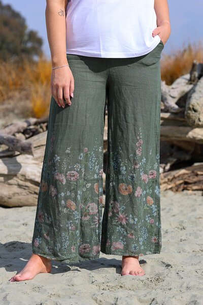 Puro Lino Board Print Floral Pant-puro-lino-Hello Cyril.