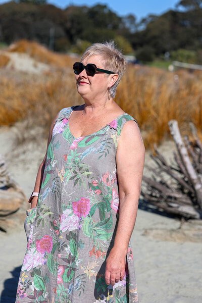 Puro Lino Sleeveless Floral Dress-puro-lino-Hello Cyril.