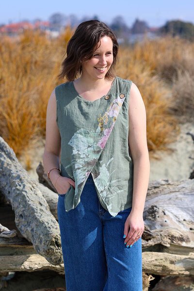 Puro Lino Linen Floral Singlet-puro-lino-Hello Cyril.