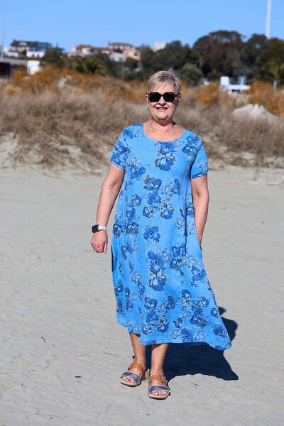 Puro Lino Rib Sleeve Linen Floral Dress-puro-lino-Hello Cyril.
