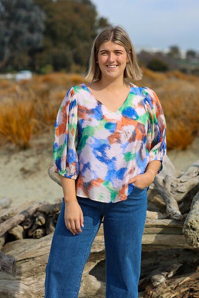 La Mode Floral Layered Top-shop-by-label-Hello Cyril.