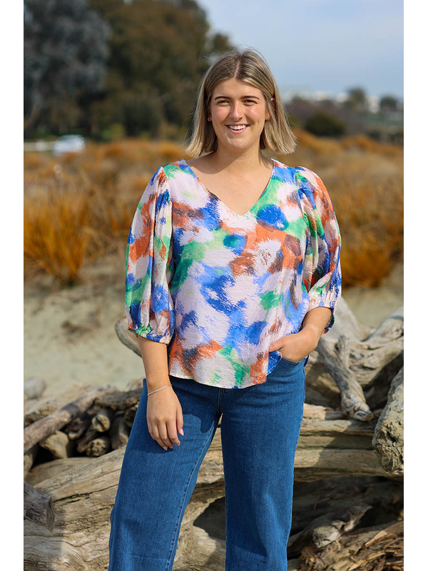 La Mode Floral Layered Top