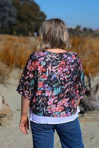 La Mode Floral Layered Top