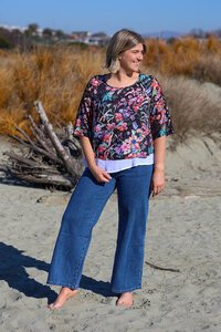 La Mode Floral Layered Top