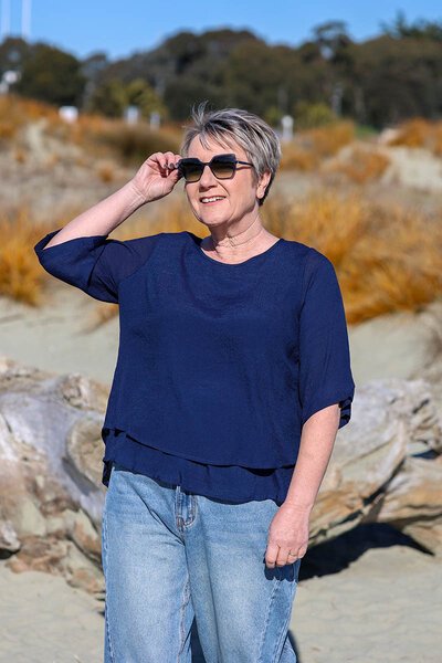 La Mode 3-4 Sleeve Layered Top-lives-Hello Cyril.