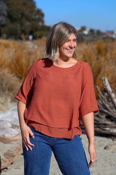 La Mode 3-4 Sleeve Layered Top-lives-Hello Cyril.