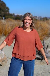 La Mode 3-4 Sleeve Layered Top
