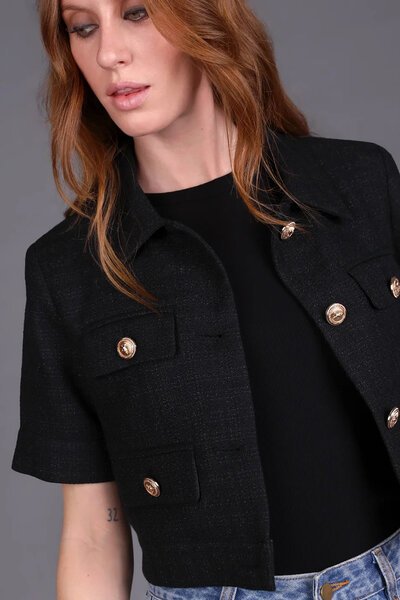 Storm Boucle Short Sleeve Blazer-hc-new-Hello Cyril.