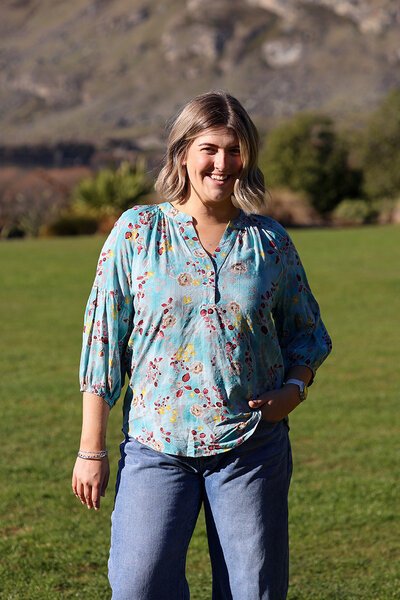 Glam Airlie Blue Top-shop-by-label-Hello Cyril.