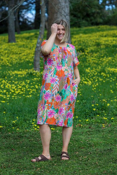 Glam Orange Lumen Dress-shop-by-label-Hello Cyril.