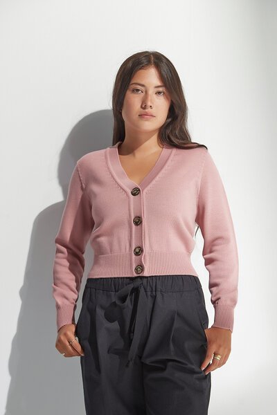 Standard Issue Merino V Neck Cardigan-3-ways-to-style-Hello Cyril.
