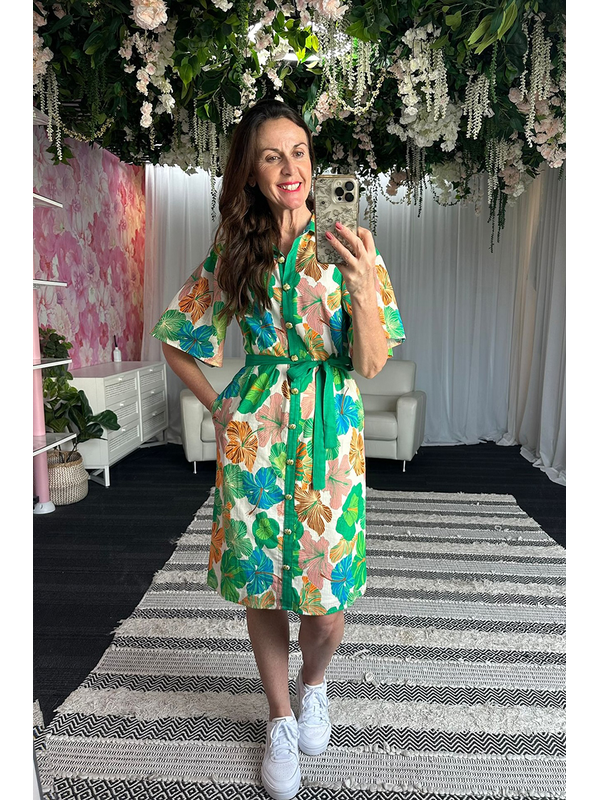 Charlo Ellison Floral Shirt Dress