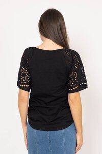Charlo Amari Embroidered Sleeve Tee