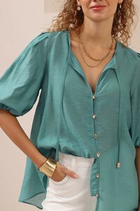 Iris Maxi Relaxed Button Front Blouse