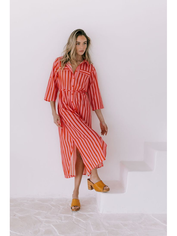 White Poetry Racquet Club Midi Shirt Dress