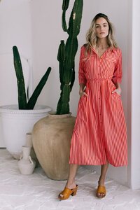 White Poetry Racquet Club Midi Shirt Dress