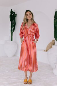 White Poetry Racquet Club Midi Shirt Dress