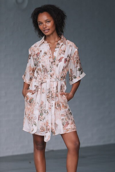 Miracle Parisian Flower Shirt Dress-hc-new-Hello Cyril.