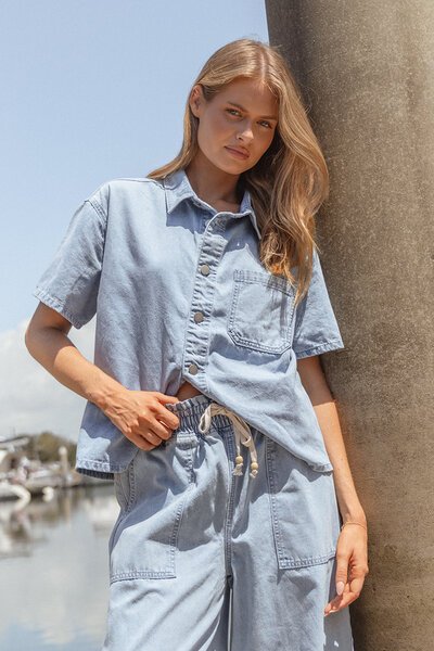 Betty Basics Saffra Denim Shirt-lives-Hello Cyril.