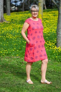 AE Luxe Cap Sleeve Rib Floral Dress