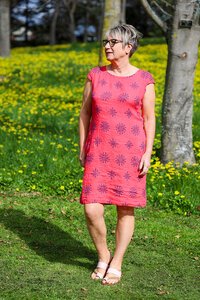 AE Luxe Cap Sleeve Rib Floral Dress