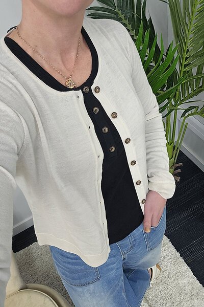 Standard Issue Merino Crop Crew Cardigan-lives-Hello Cyril.