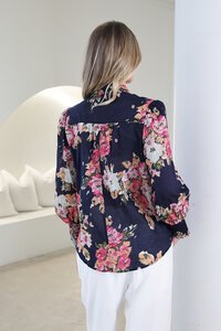 Fria The Label Floral Shirring Cuffs Blouse