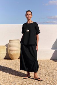 Tirelli Pin Tuck Hem Skirt