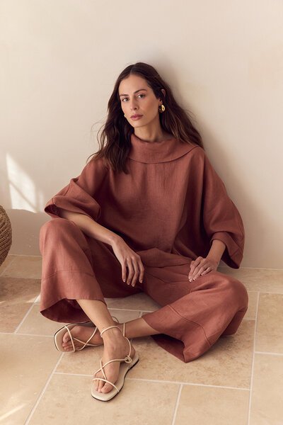 Tirelli Funnel Neck Boxy Top-lives-Hello Cyril.