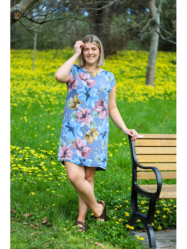 Puro Lino Big Floral Dress