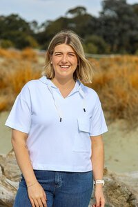 White On Black Short Sleeve Hoodie