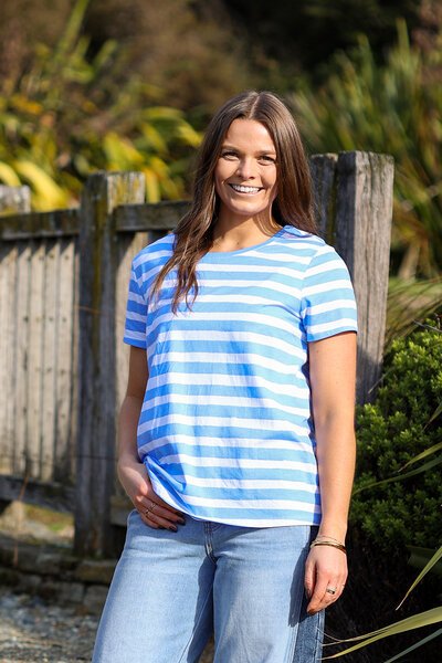 Preen Stripe Round Neck Tee-shop-by-label-Hello Cyril.