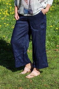 Foil Plain Wide Leg Cropped Pant