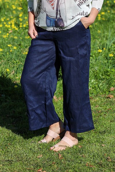 Foil Plain Wide Leg Cropped Pant-shop-by-label-Hello Cyril.