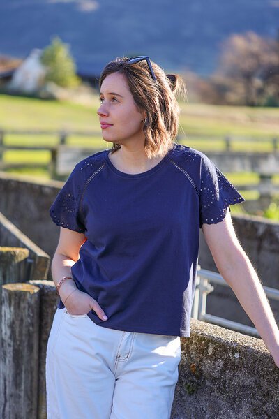 Memo Broderie Sleeve Tee-lives-Hello Cyril.