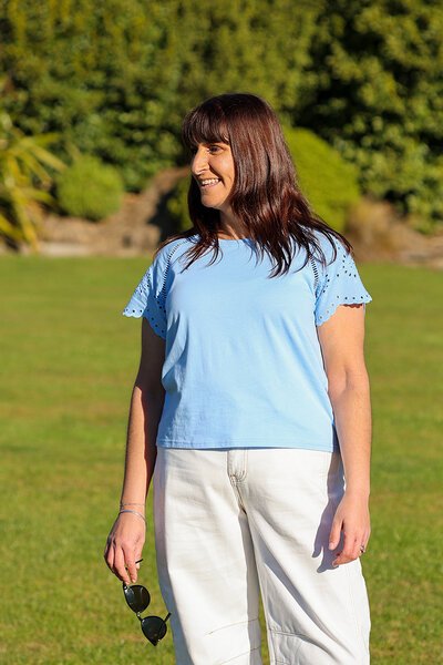 Memo Broderie Sleeve Tee-lives-Hello Cyril.