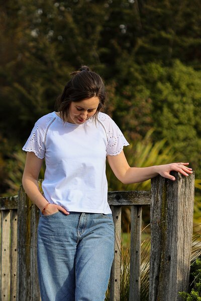 Memo Broderie Sleeve Tee-lives-Hello Cyril.