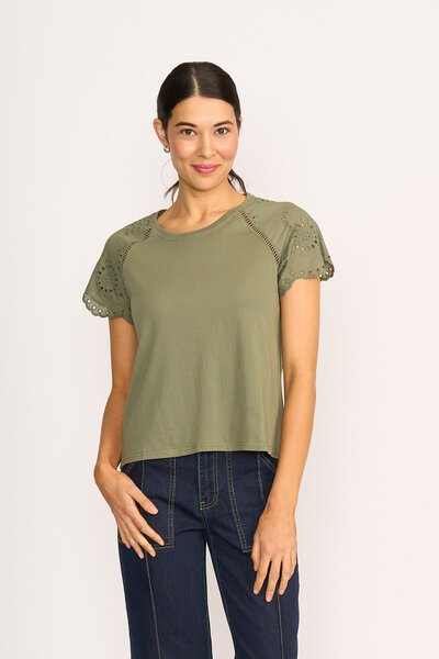 Memo Broderie Sleeve Tee-lives-Hello Cyril.
