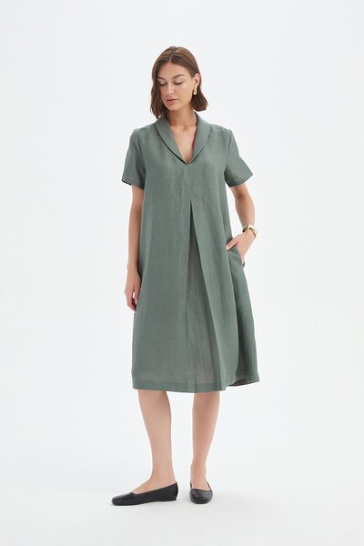 Tirelli Shawl Collar Pleat Dress-24.09.25-Hello Cyril.