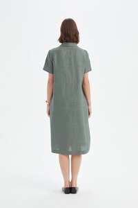 Tirelli Shawl Collar Pleat Dress