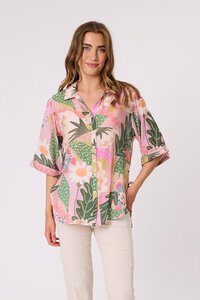 Democracy Sofia Printed Tie Side Shirt