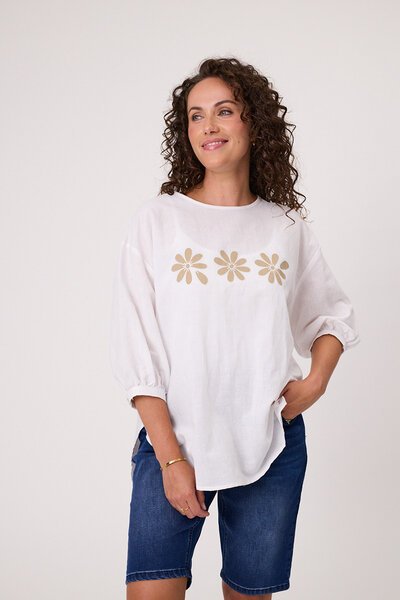 Classified Daisy Print Top-lives-Hello Cyril.